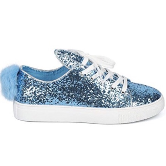 Women’s Blue bunny glitter sneakers - Picture 5 of 6